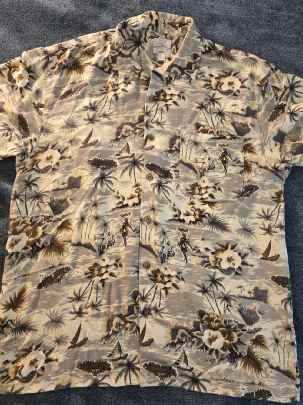 Tommy Bahama Relax 100% Silk Shirt Large Hawaiian Tropical Button Up